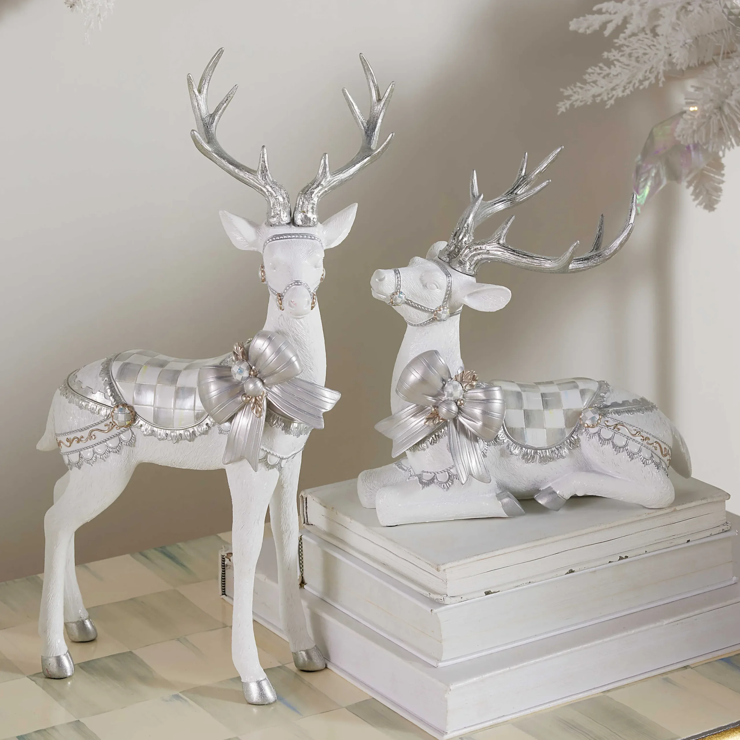 Room Accents|MacKenzie-Childs Crystal Palace Standing White Deer