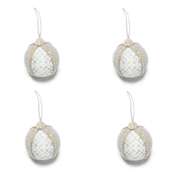 Holiday|MacKenzie-Childs Crystal Palace Suede Ball Ornaments, Set of 4