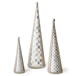 Holiday|Room Accents|MacKenzie-Childs Crystal Palace Suede Cone Trees, Set of 3