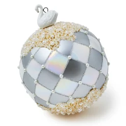 Holiday|MacKenzie-Childs Crystal Palace Swan Jumbo Glass Ball Ornament
