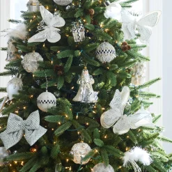 Holiday|MacKenzie-Childs Crystal Palace Swan Santa Glass Ornament