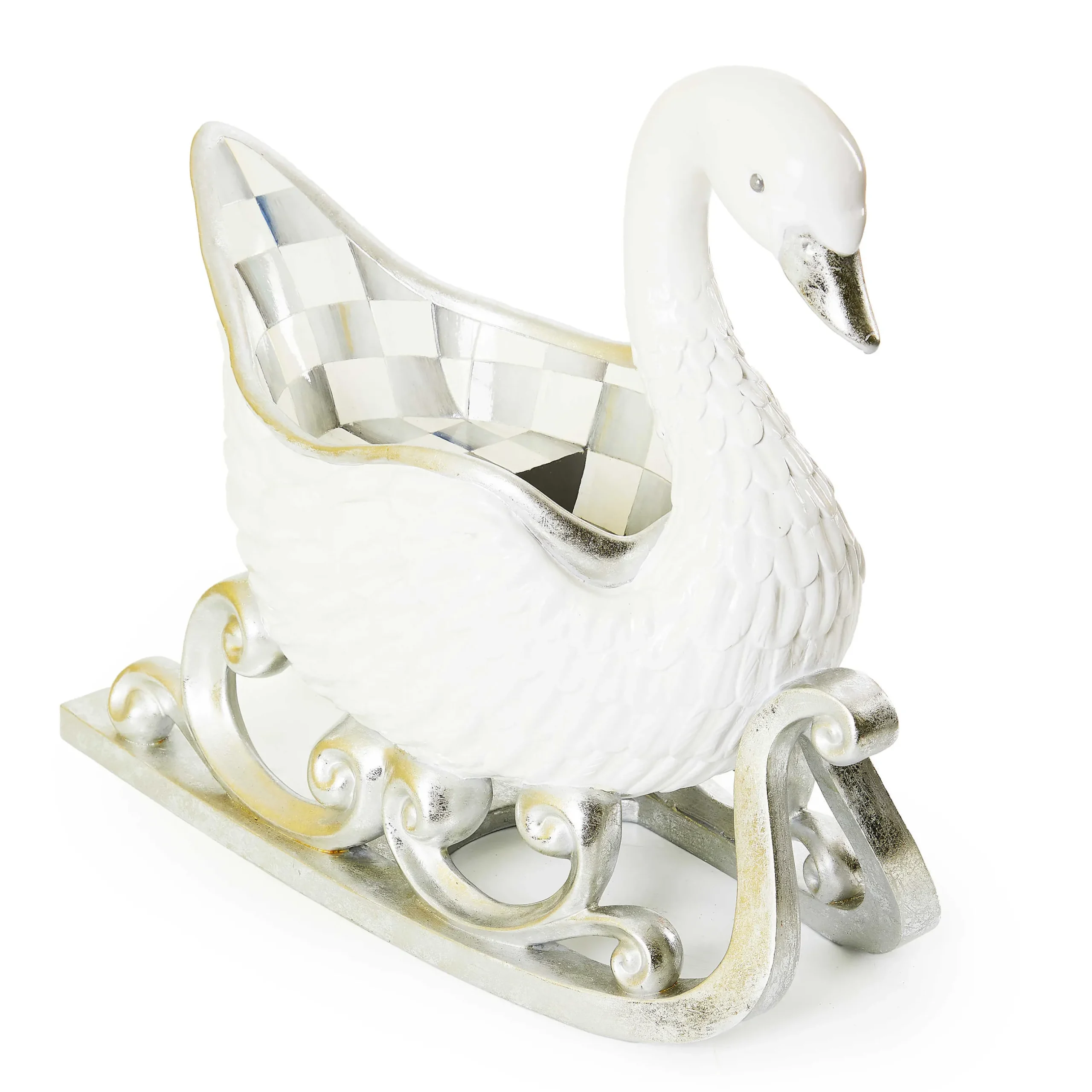 Room Accents|MacKenzie-Childs Crystal Palace Swan Sleigh Figurine