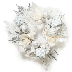 Greenery & Florals|Outdoor|MacKenzie-Childs Crystal Palace White Mini 16 Wreath