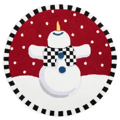 Holiday|Rugs|MacKenzie-Childs Dancing Snowman 3' Round Rug