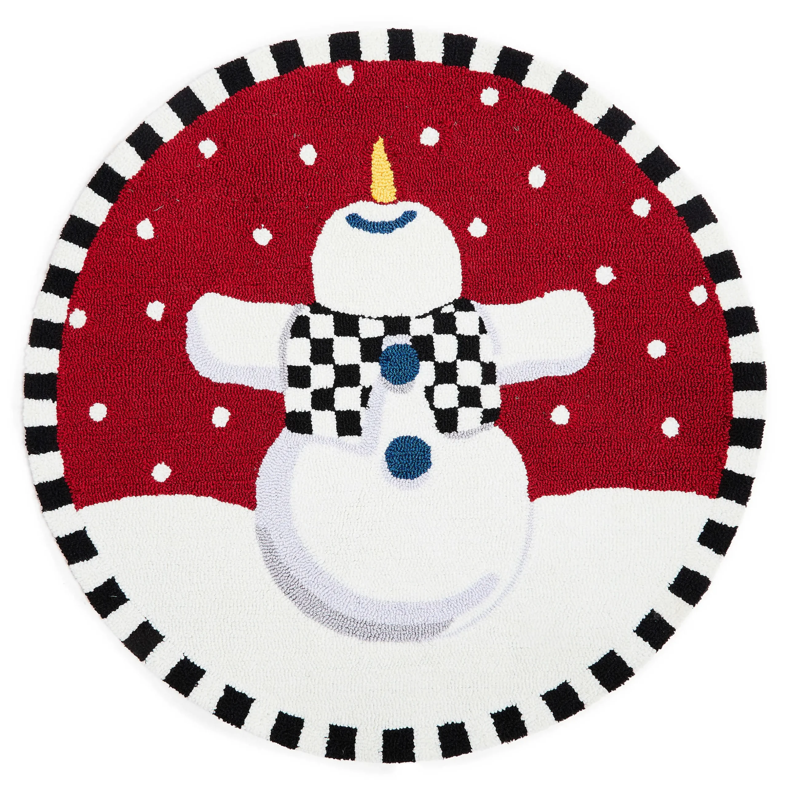 Holiday|Rugs|MacKenzie-Childs Dancing Snowman 3' Round Rug