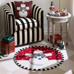Holiday|Rugs|MacKenzie-Childs Dancing Snowman 3' Round Rug