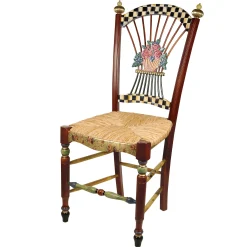 Dining Room & Kitchen|MacKenzie-Childs Dark Flower Basket Side Chair