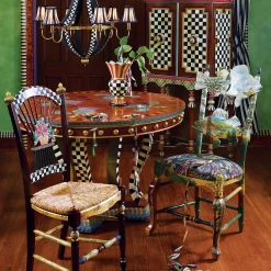 Dining Room & Kitchen|MacKenzie-Childs Dark Flower Basket Side Chair
