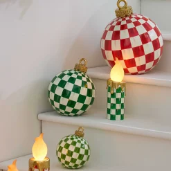 Room Accents|MacKenzie-Childs Dark Green Check Tabletop Ornament