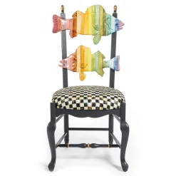 Dining Room & Kitchen|MacKenzie-Childs Dark Rainbow Fish Chair