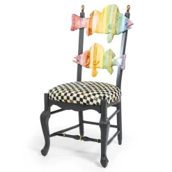 Dining Room & Kitchen|MacKenzie-Childs Dark Rainbow Fish Chair