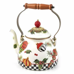Holiday|Tea Kettles|MacKenzie-Childs Deck the Halls 2 Quart Tea Kettle