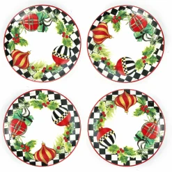 Holiday|Serveware|MacKenzie-Childs Deck the Halls Appetizer Plates, Set of 4