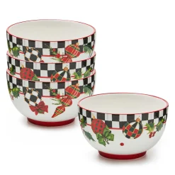 Kitchen & Dining Sets|Dinnerware & Flatware|MacKenzie-Childs Deck the Halls Breakfast Bowls, Set of 4