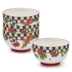 Kitchen & Dining Sets|Dinnerware & Flatware|MacKenzie-Childs Deck the Halls Breakfast Bowls, Set of 4