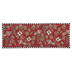 Table Accessories|Kitchen & Table Linens|MacKenzie-Childs Deck the Halls Red Beaded Table Runner