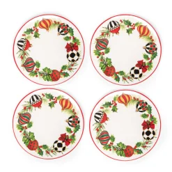 Holiday|Serveware|MacKenzie-Childs Deck the Halls Salad Plates, Set of 4