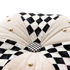 Living Room|MacKenzie-Childs Diamond and Dot Footstool