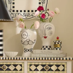 Room Accents|MacKenzie-Childs Doodles Lady Head Vase