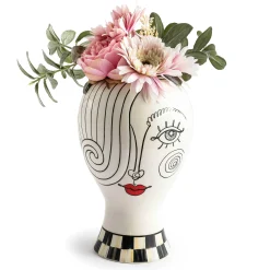 Room Accents|MacKenzie-Childs Doodles Lady Head Vase