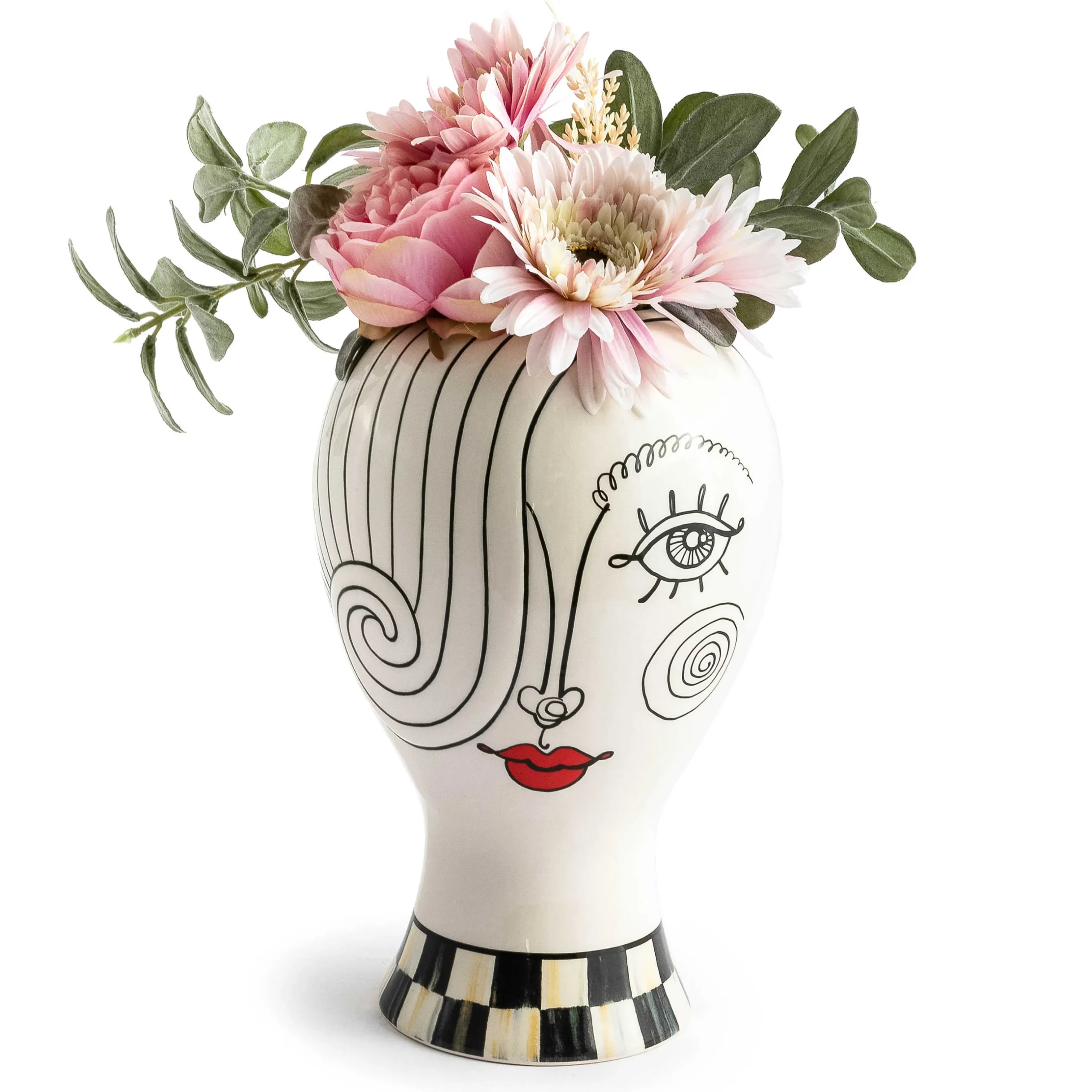 Room Accents|MacKenzie-Childs Doodles Lady Head Vase