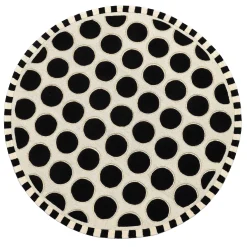 Rugs|MacKenzie-Childs Dots A Lots Rug - Black - 6' Round