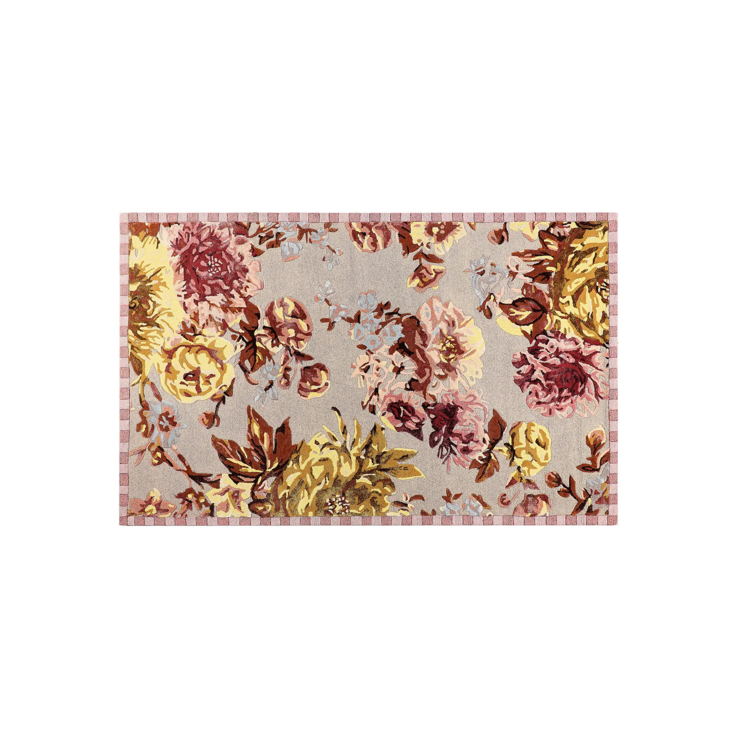 Rugs|MacKenzie-Childs Dusty Rose Floral 5' x 8' Rug