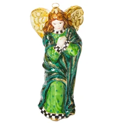 Holiday|MacKenzie-Childs Emerald Luxe Angel Glass Ornament