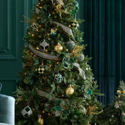 Holiday|MacKenzie-Childs Emerald Luxe Beaded Ball Ornaments, Set of 3
