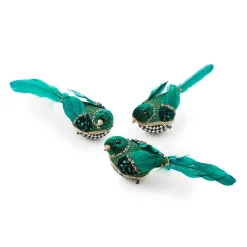 Finishing Touches|MacKenzie-Childs Emerald Luxe Bird Clips, Set of 3