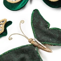 Finishing Touches|MacKenzie-Childs Emerald Luxe Butterfly Clips, Set of 3