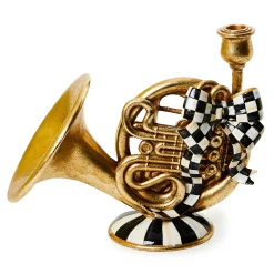 Holiday|Candles & Fragrances|MacKenzie-Childs Emerald Luxe French Horn Candle Holder