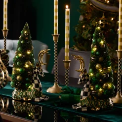 Room Accents|Table Accessories|MacKenzie-Childs Emerald Luxe Illuminated Deer Bottle Brush Tree