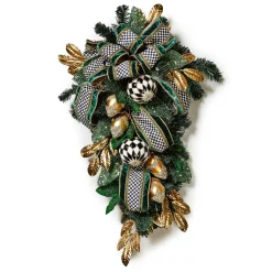 Holiday|Greenery & Florals|MacKenzie-Childs Emerald Luxe Illuminated Swag