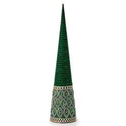 Room Accents|MacKenzie-Childs Emerald Luxe Large Beaded Cone Tree