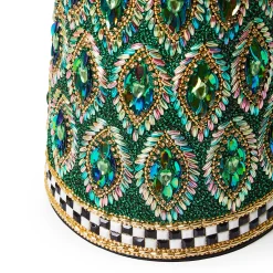 Room Accents|MacKenzie-Childs Emerald Luxe Large Beaded Cone Tree
