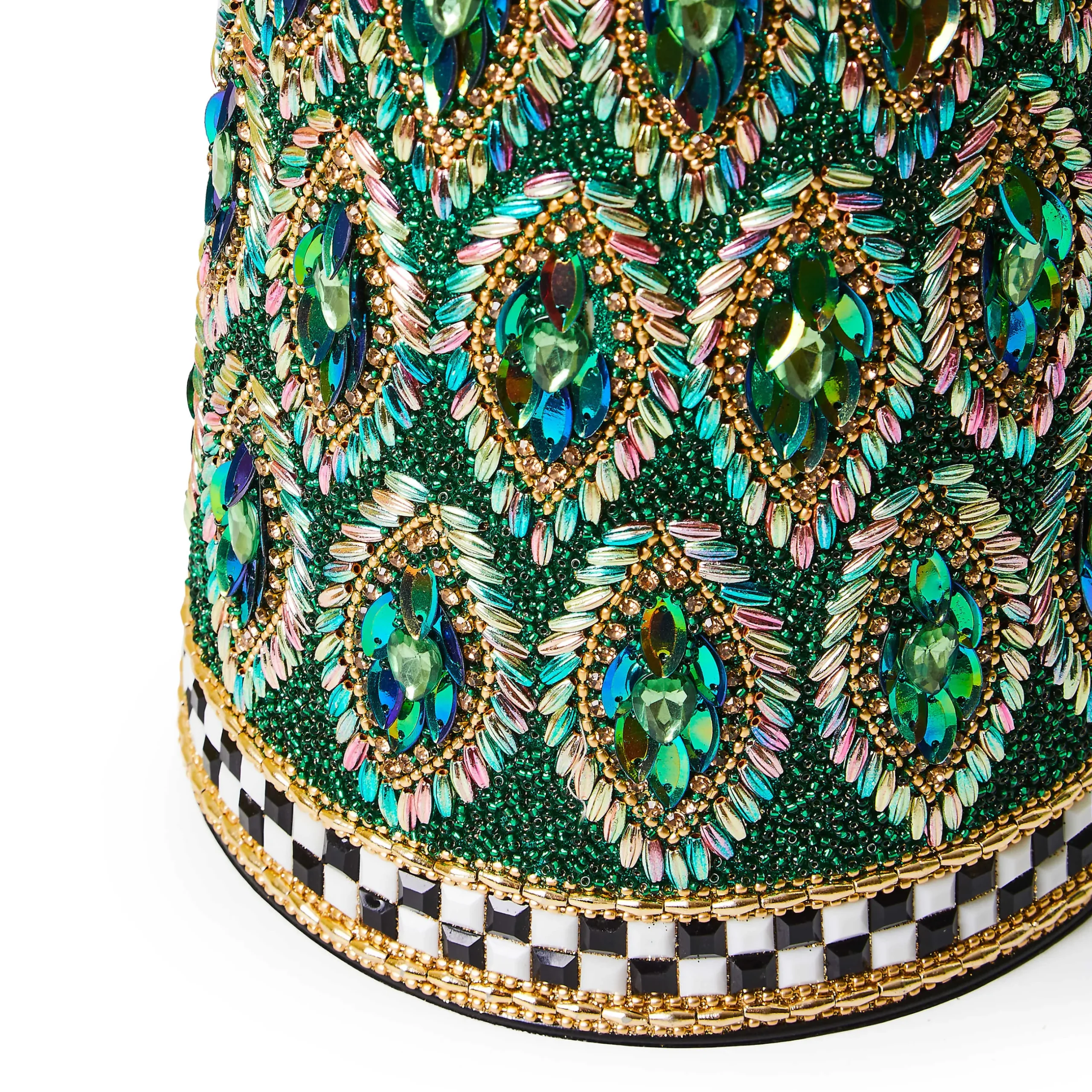 Room Accents|MacKenzie-Childs Emerald Luxe Large Beaded Cone Tree
