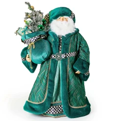 Holiday|Room Accents|MacKenzie-Childs Emerald Luxe Large Santa with Gifts