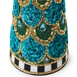 Room Accents|MacKenzie-Childs Emerald Luxe Medium Beaded Cone Tree