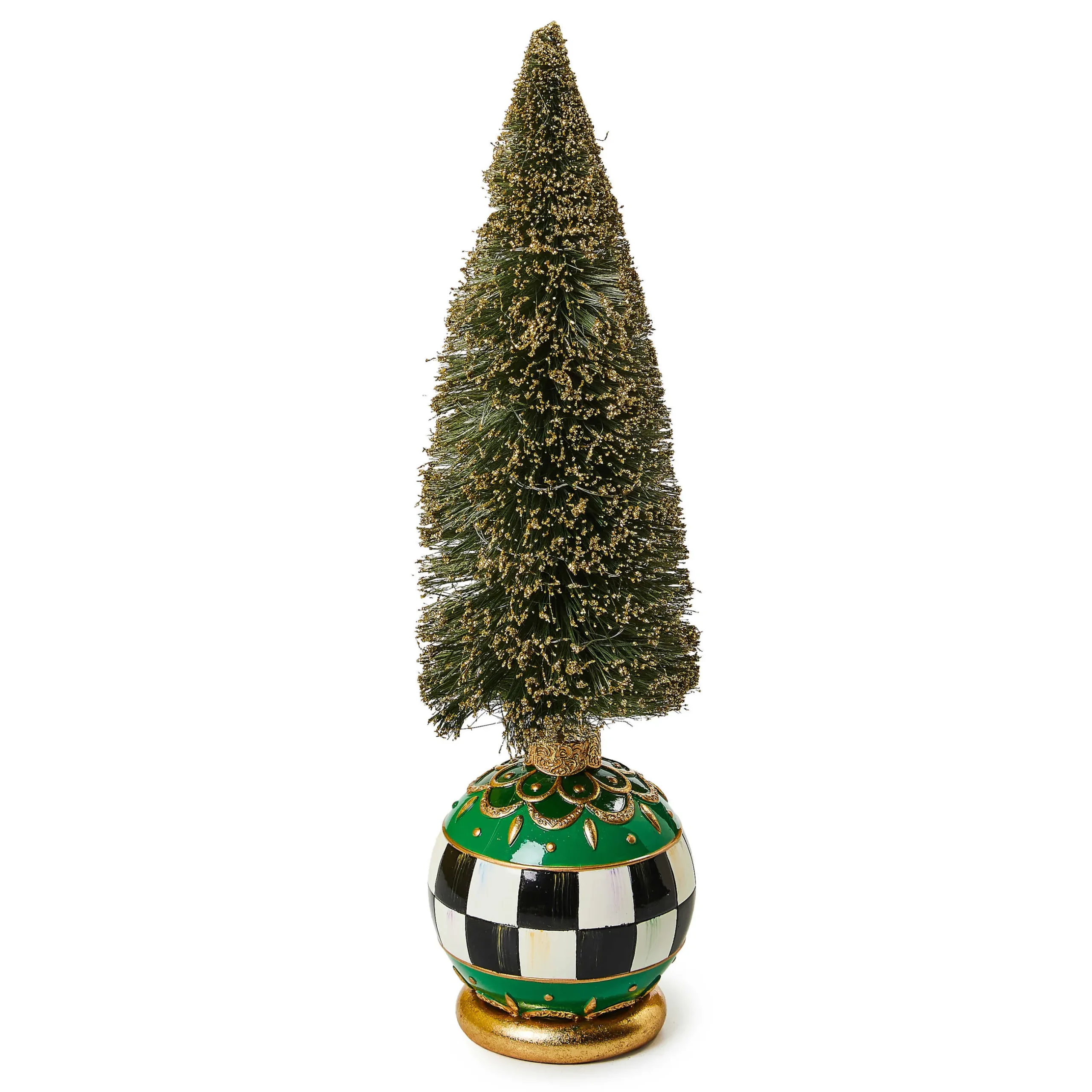 Room Accents|Table Accessories|MacKenzie-Childs Emerald Luxe Medium Illuminated Bottle Brush Tree