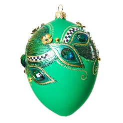 Holiday|MacKenzie-Childs Emerald Luxe Oval Ball Glass Ornament