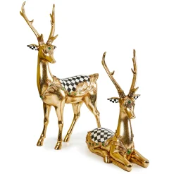 Room Accents|MacKenzie-Childs Emerald Luxe Resting Gold Deer