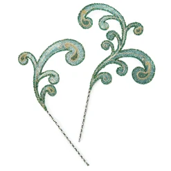 Greenery & Florals|MacKenzie-Childs Emerald Luxe Scroll Picks, Set of 2
