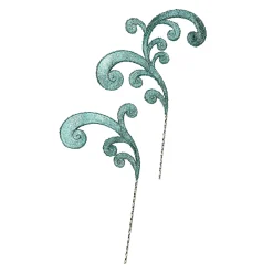 Greenery & Florals|MacKenzie-Childs Emerald Luxe Scroll Picks, Set of 2