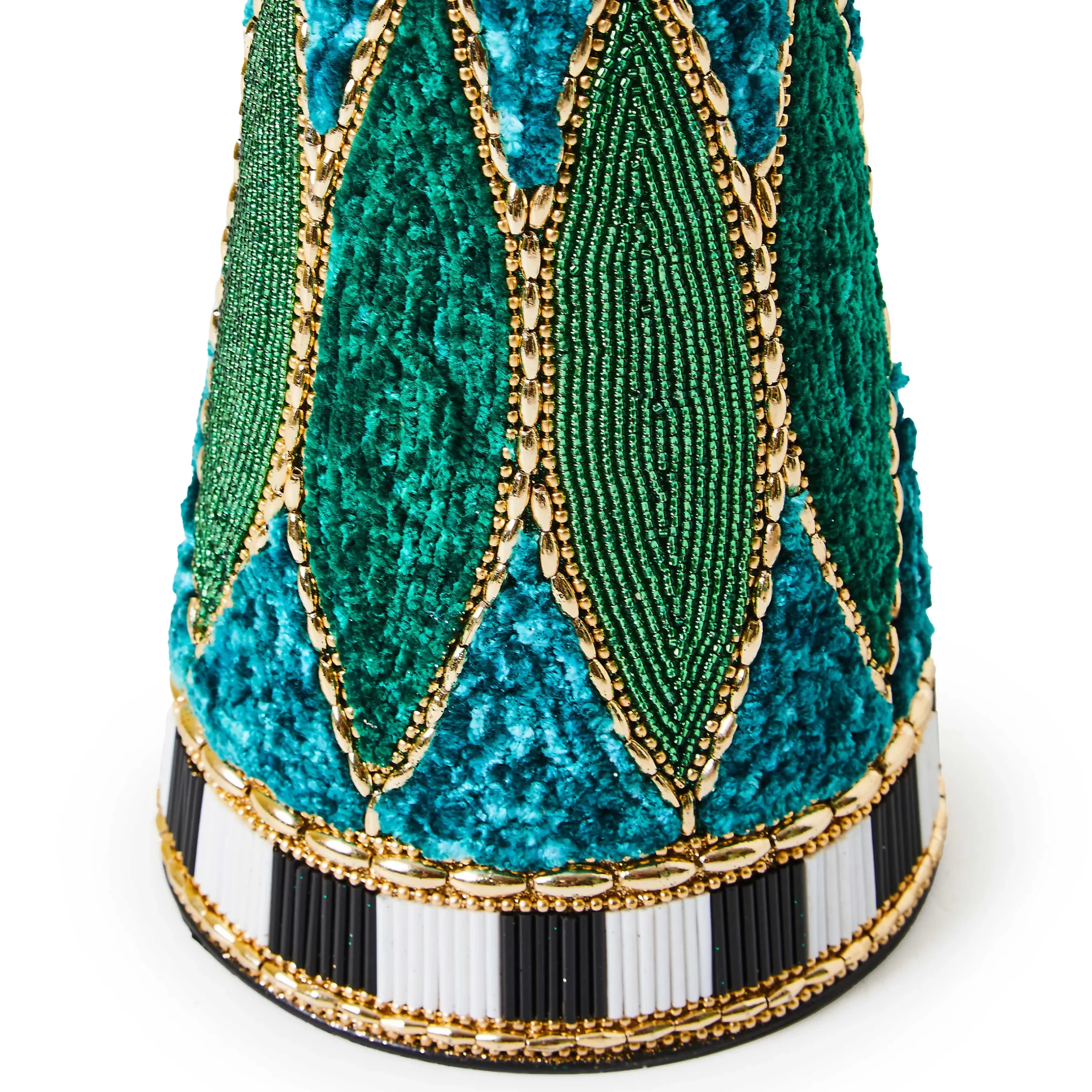 Room Accents|MacKenzie-Childs Emerald Luxe Small Beaded Cone Tree