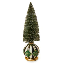 Room Accents|MacKenzie-Childs Emerald Luxe Small Illuminated Bottle Brush Tree