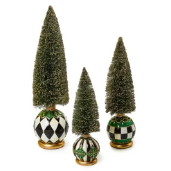 Room Accents|MacKenzie-Childs Emerald Luxe Small Illuminated Bottle Brush Tree