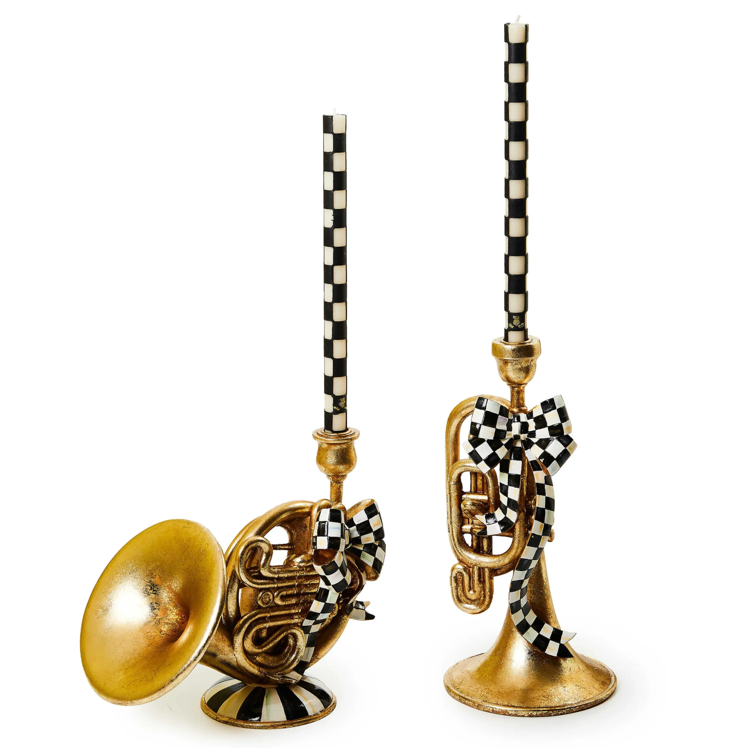 Holiday|Candles & Fragrances|MacKenzie-Childs Emerald Luxe Trumpet Candle Holder