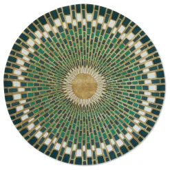 Rugs|MacKenzie-Childs Emerald Sunburst 6' Round Rug