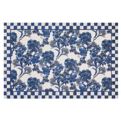 Rugs|MacKenzie-Childs English Garden Floor Mat - Royal - 2' x 3'